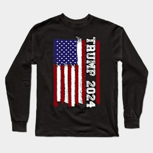 American Flag Design Trump 2024 Long Sleeve T-Shirt